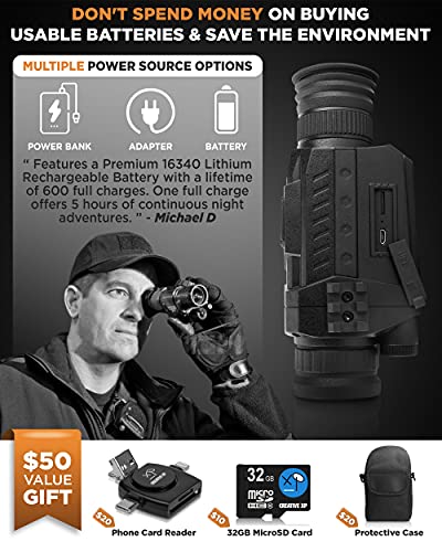 CREATIVE XP Night Vision Monocular - Infrared Binocular for Hunting