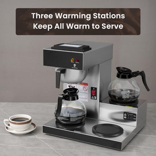 SYBO Commercial Coffee Maker with Lower Warmers - Stainless Steel