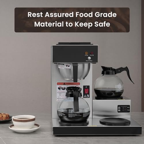 SYBO Commercial Coffee Maker with Lower Warmers - Stainless Steel