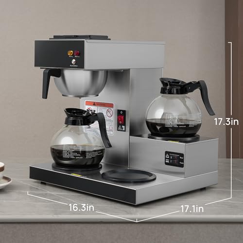 SYBO Commercial Coffee Maker with Lower Warmers - Stainless Steel