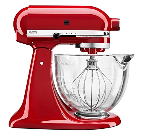 KitchenAid 5-Qt. Stand Mixer with Glass Bowl - Empire Red