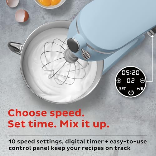 10-Speed Electric Stand Mixer, 600W, 7.4-Qt, Stainless Steel