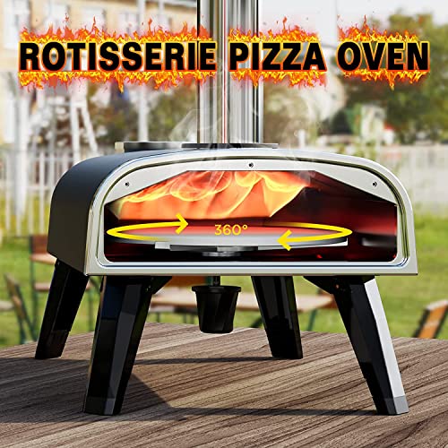 12" Portable Wood Pellet Pizza Oven for Outdoor Cooking