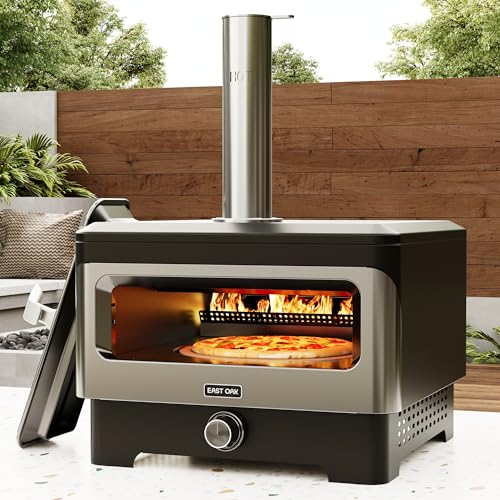 12" Wood Pellet Outdoor Pizza Oven with Rotating Stone