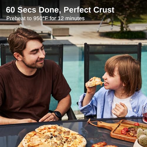 12" Wood Pellet Outdoor Pizza Oven with Rotating Stone