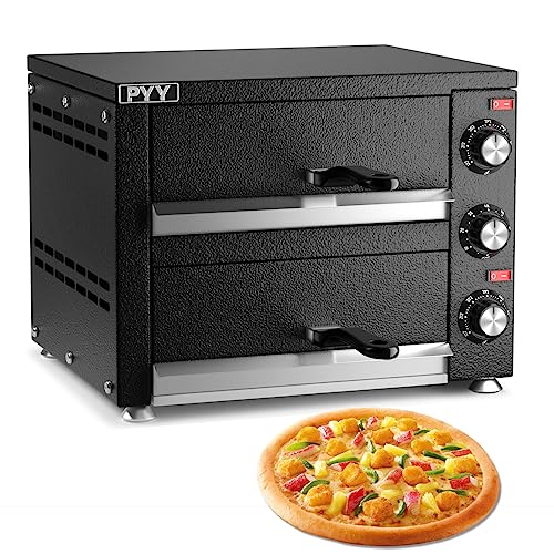Electric Countertop Pizza Oven 2-Layers Stainless Steel