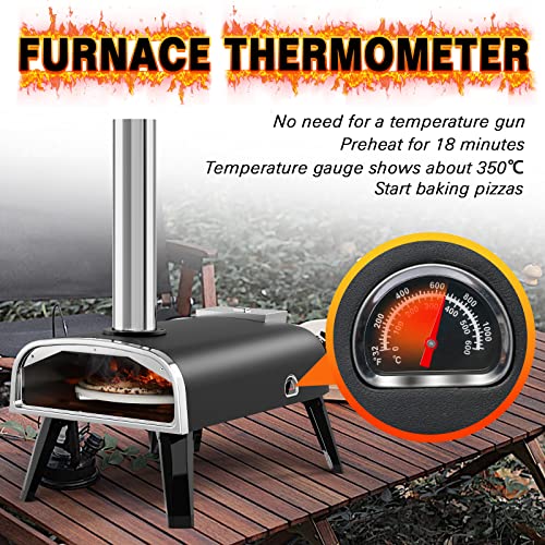12" Portable Wood Pellet Pizza Oven for Outdoor Cooking