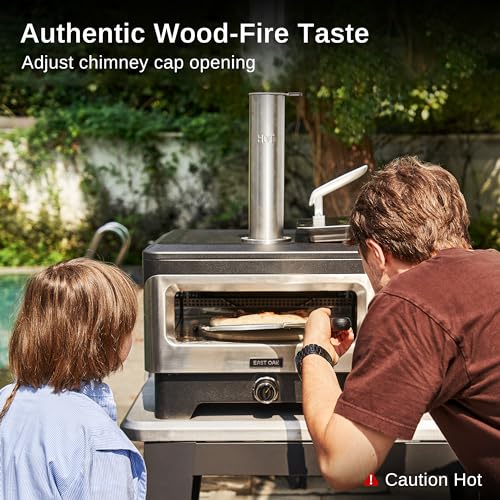 12" Wood Pellet Outdoor Pizza Oven with Rotating Stone