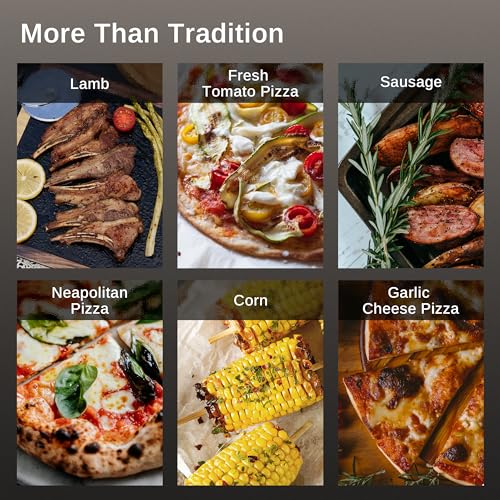 12" Wood Pellet Outdoor Pizza Oven with Rotating Stone