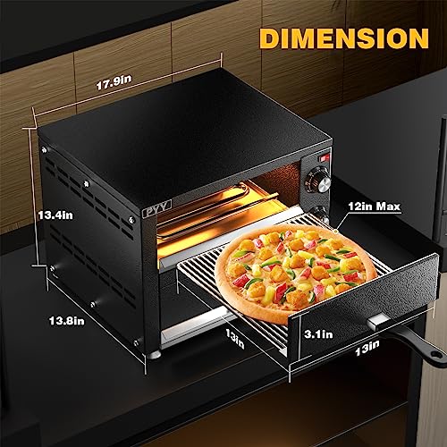 Electric Countertop Pizza Oven 2-Layers Stainless Steel