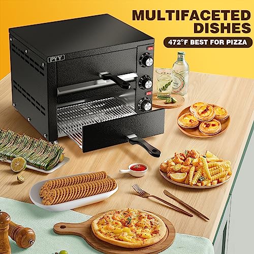 Electric Countertop Pizza Oven 2-Layers Stainless Steel