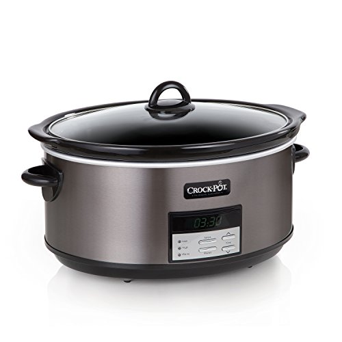 Crock-Pot Programmable Slow Cooker, 8 Quart, Black Stainless