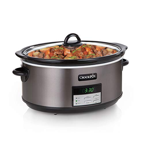 Crock-Pot Programmable Slow Cooker, 8 Quart, Black Stainless