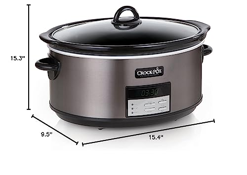 Crock-Pot Programmable Slow Cooker, 8 Quart, Black Stainless