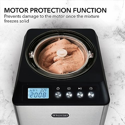 Automatic Ice Cream Maker with Compressor, LCD Display