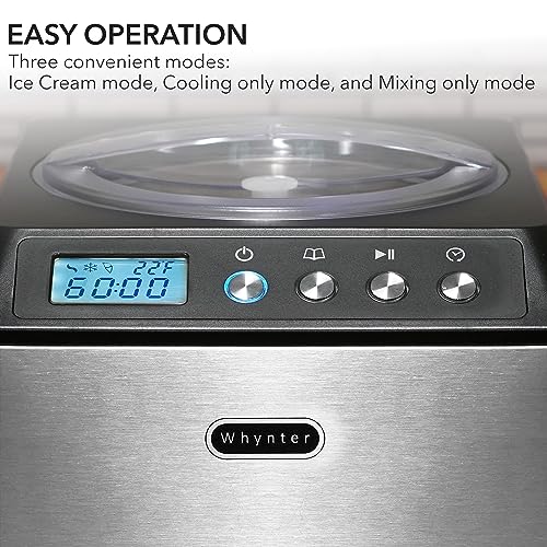 Automatic Ice Cream Maker with Compressor, LCD Display