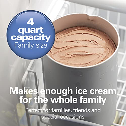 Hamilton Beach Ice Cream Maker, 4 Quart, White