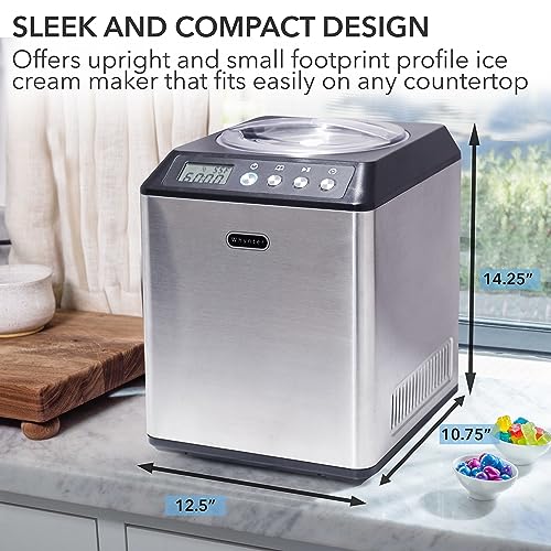 Automatic Ice Cream Maker with Compressor, LCD Display