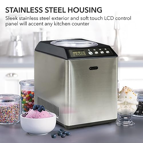 Automatic Ice Cream Maker with Compressor, LCD Display