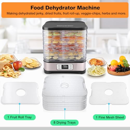 Homdox 8-Tray Food Dehydrator with Timer & Temperature Control