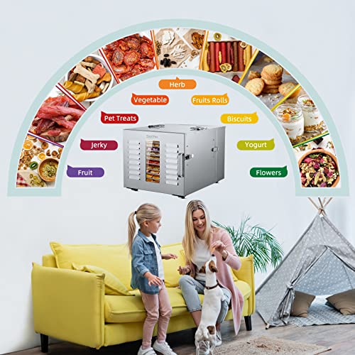 Septree 10-Tray Stainless Steel Food Dehydrator, 1000W