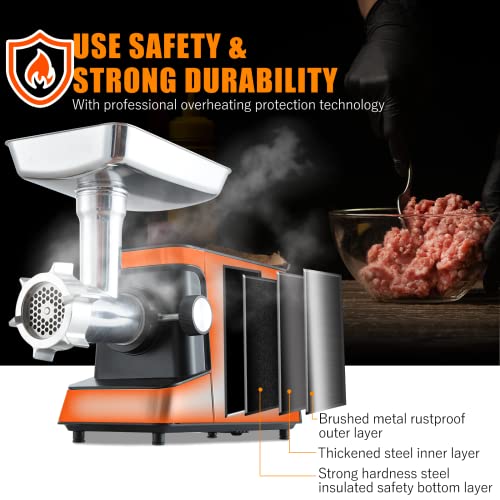 Electric Meat Grinder & Sausage Stuffer: Heavy-Duty 3-in-1