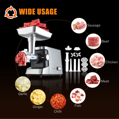 Electric Meat Grinder & Sausage Stuffer: Heavy-Duty 3-in-1