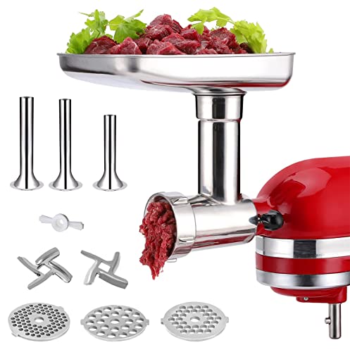 Stainless Steel Food Grinder Attachment for KitchenAid Mixers