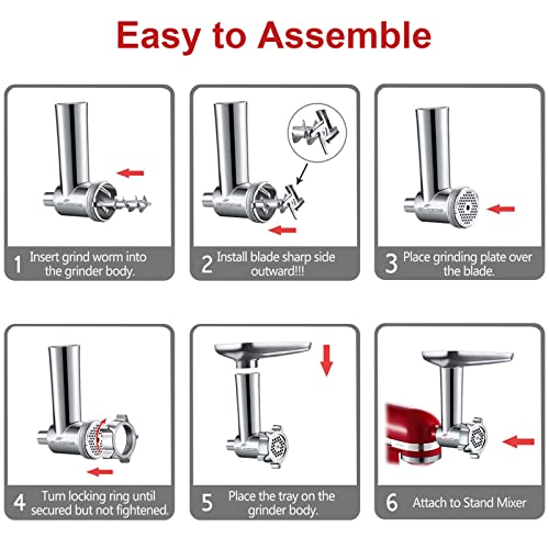 Gvode Metal Meat Grinder Attachment for KitchenAid