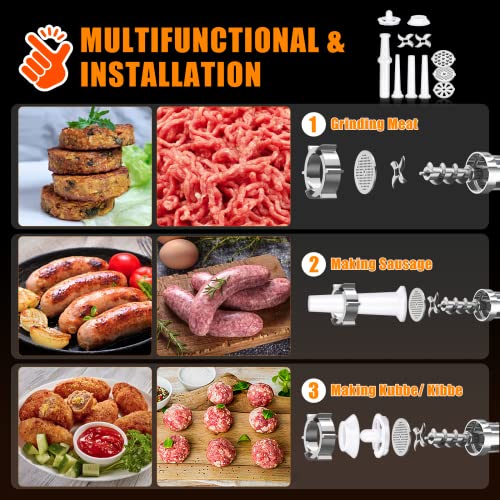 Electric Meat Grinder & Sausage Stuffer: Heavy-Duty 3-in-1