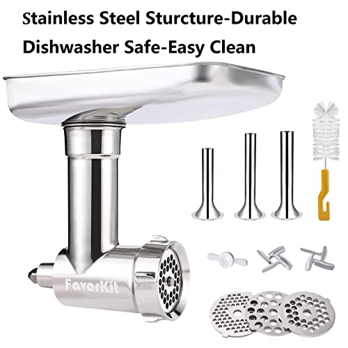 Stainless Steel Food Grinder Attachment for KitchenAid Mixers