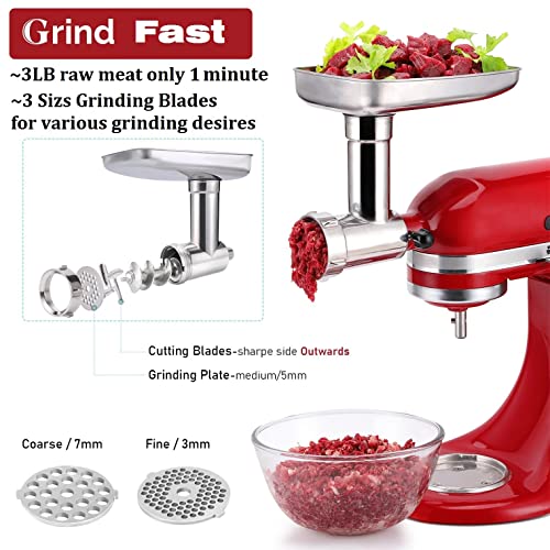 Stainless Steel Food Grinder Attachment for KitchenAid Mixers