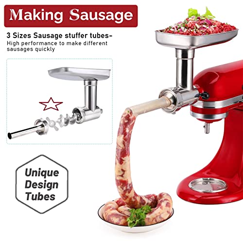 Stainless Steel Food Grinder Attachment for KitchenAid Mixers