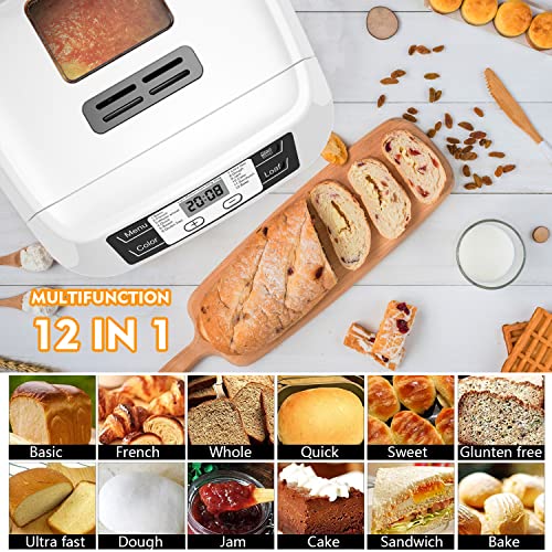 AUMATE Bread Machine: 2LB, 12 Presets, Gluten-Free
