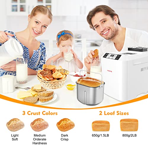 AUMATE Bread Machine: 2LB, 12 Presets, Gluten-Free