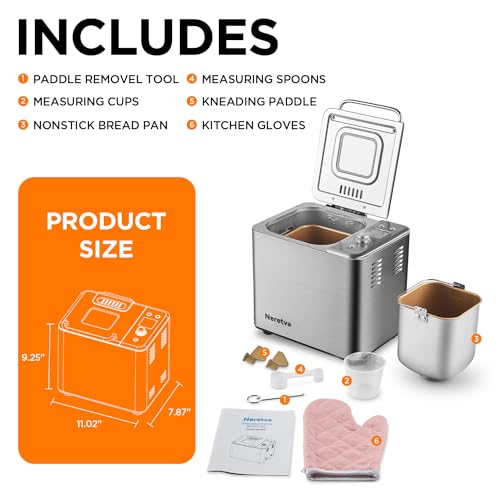 Neretva 20-in-1 Bread Maker: Gluten Free, Digital