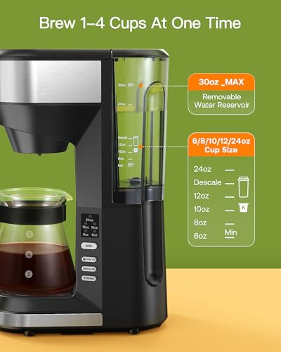 Upgraded 4-5 Cups Coffee Maker for K Cups and Ground Coffee
