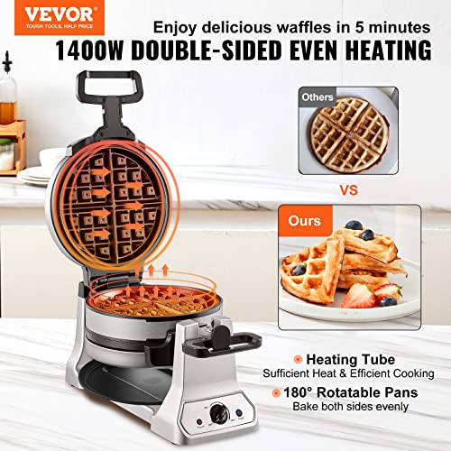 2-Layer Round Waffle Maker, Non-Stick, 1400W, Browning Control