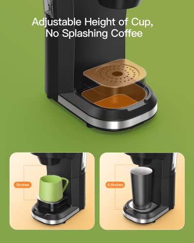 Upgraded 4-5 Cups Coffee Maker for K Cups and Ground Coffee