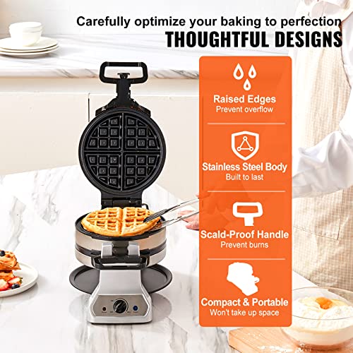 2-Layer Round Waffle Maker, Non-Stick, 1400W, Browning Control