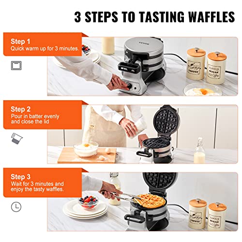 2-Layer Round Waffle Maker, Non-Stick, 1400W, Browning Control