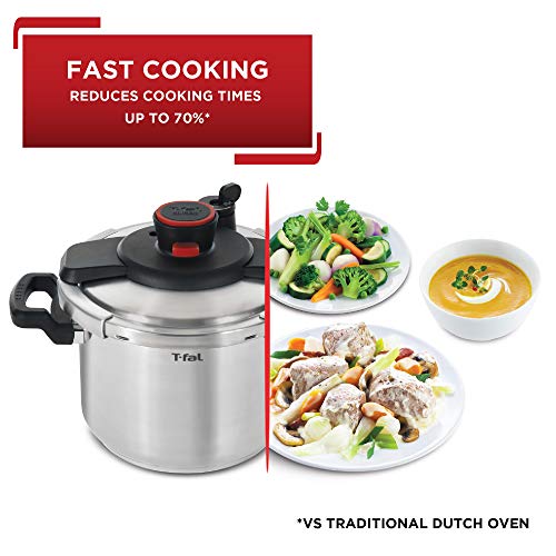 T-fal Clipso Stainless Steel Pressure Cooker - 6.3 Quart
