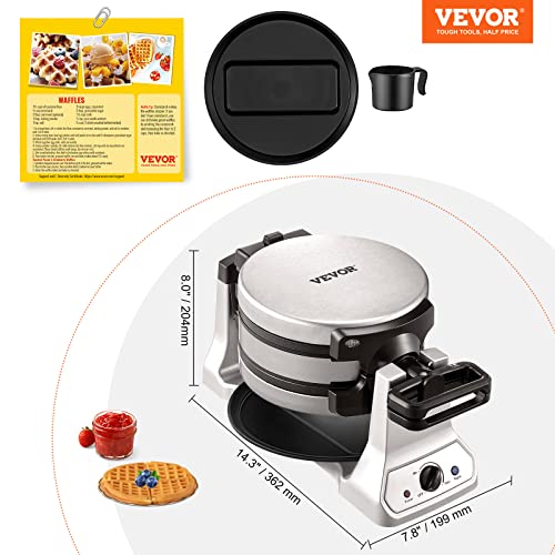2-Layer Round Waffle Maker, Non-Stick, 1400W, Browning Control