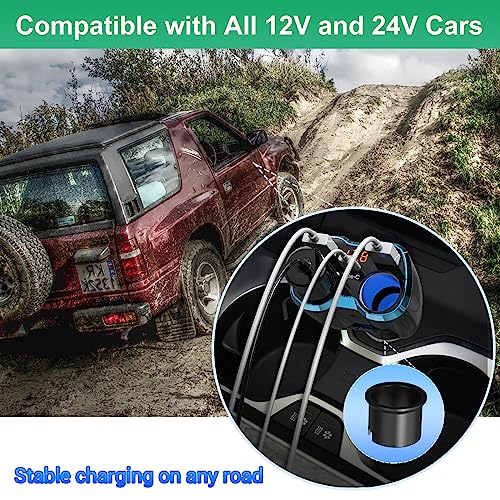 USB C Car Charger with Dual Outlets