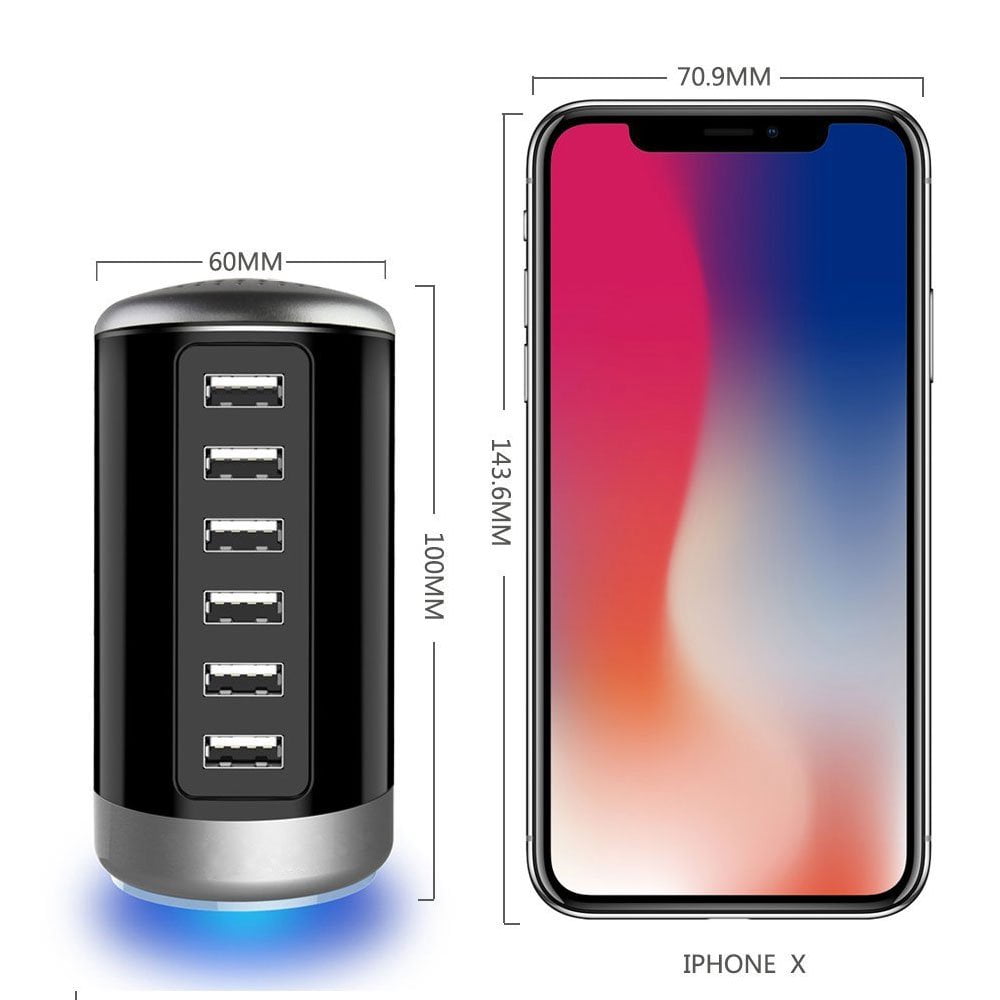 6-Port USB Wall Charger for Mobile Devices