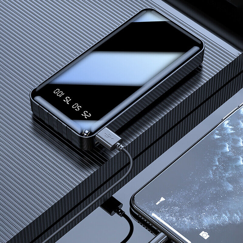900000mAh 4USB Type-C LED LCD Power Bank
