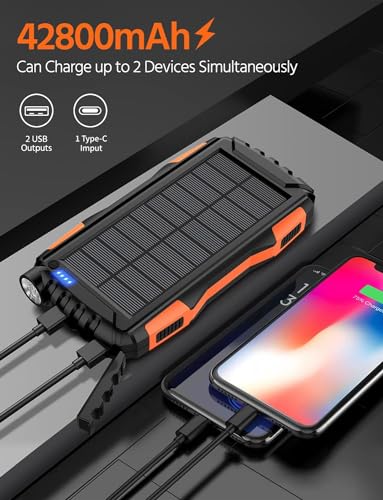 42800mAh Solar Power Bank with Fast Charging