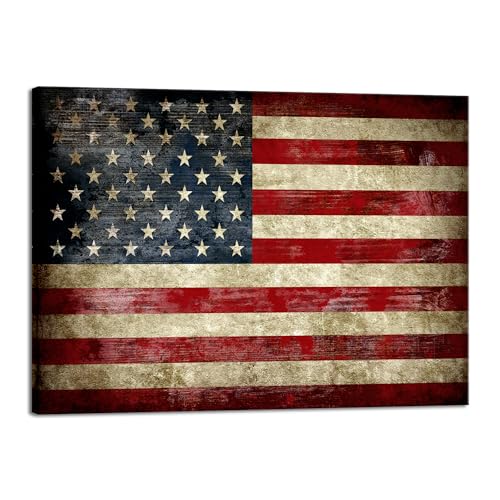 American Flag Canvas Prints for Homestead Decor 28"x20