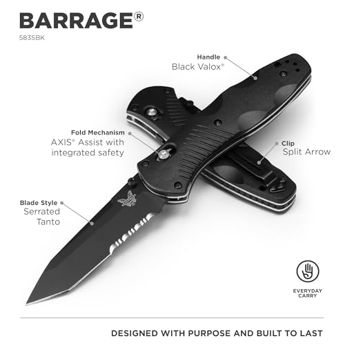 Benchmade Barrage 583SBK Black Tactical Knife