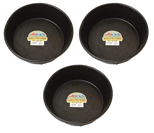 3 Pack Rubber Feed Pans for Homesteading Animals